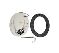 Kuuleyn Chain Deck Tube, Oval Hawse Pipe, 304 Stainless Steel Chain Deck Pipe with Rubber Gasket 6.32x4.47in Base 4.3x2.31in Hole Marine Yacht Accessories