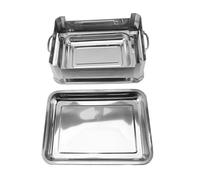 Kuuleyn Charcoal Alcohol Grill, Fish Pan Charcoal Alcohol Gril, Fish Charcoal Alcohol Stove Rectangular 2.2-4.4lb Fish Stainless Steel M Size Fish Alcohol Grill for Commercial Ho (Closed Natural