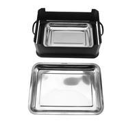 Kuuleyn Charcoal Alcohol Grill, Fish Pan Charcoal Alcohol Gril, Fish Charcoal Alcohol Stove Rectangular 2.2-4.4lb Fish Stainless Steel M Size Fish Alcohol Grill for Commercial Ho (Closed Black)
