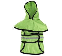 Kuuleyn Chubasquero para perros con capucha,Impermeable para perros,Impermeable para perros Chaqueta de capa de lluvia para mascotas de poliéster Rayas reflectantes Impermeable (L)
