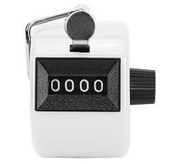 Kuuleyn Clicker Counter,Clicker Fidget,BERM Hand Tally Counter 4-Digits Plastic Knob Reset Handheld Counting Tool with Hook (White)