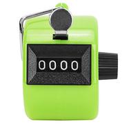 Kuuleyn Clicker Counter,Clicker Fidget,BERM Hand Tally Counter 4-Digits Plastic Knob Reset Handheld Counting Tool with Hook (Green)