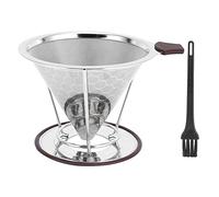 Kuuleyn Coffee Strainer,Clever Dripper,Stainless Steel Filter with Holder Coffee Filter Mesh Funnel Kitchen Coffee Making Tool 1-6 Cup