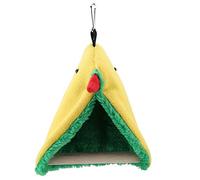 Kuuleyn Comfortable Bird Bed,Hammock Bird Toy,Bird Hut,Warm Bird Nest House,Bird Parrot Triangle Plush Hammock Cage Happy Tent Bed Hanging Cave Toy