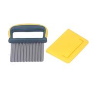 Kuuleyn Crinkle Chopper,French Fry Cutter,Vegetable Potato Cutter,Crinkle Cutting Tool for Carrots Potato Fruit (Yellow)