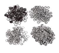 Kuuleyn Fasteners Kit,Brass Snaps,100 Set Snap Button Colorful Brass Prong Press Stud Sewing Fasteners with Installation Tool (Black)