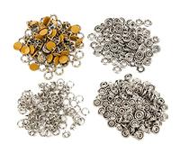 Kuuleyn Fasteners Kit,Brass Snaps,100 Set Snap Button Colorful Brass Prong Press Stud Sewing Fasteners with Installation Tool (Carter Yellow)