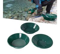 Kuuleyn Gold Panning Kit 14 and 15 Inch Round Pan 13.8 Inch Sieve Outdoor Gold Prospecting Collection Tools Green
