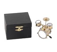 Kuuleyn Golden Drum Set Instrument Christmas Tree Ornament,Miniature Musical Instrument Replica Drum Set Ornament Drummer Gift,with Exquisite Gift Box