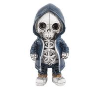 Kuuleyn Halloween skull ornaments,Cool Exquisite Resin Skeleton Statue for Home Party Desk Decor Gift,fashion creative ornaments ghost festival atmosphere scene layout props (Estilo C)