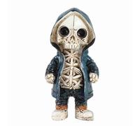 Kuuleyn Halloween skull ornaments,Cool Exquisite Resin Skeleton Statue for Home Party Desk Decor Gift,fashion creative ornaments ghost festival atmosphere scene layout props (Estilo a)