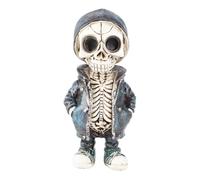 Kuuleyn Halloween skull ornaments,Cool Exquisite Resin Skeleton Statue for Home Party Desk Decor Gift,fashion creative ornaments ghost festival atmosphere scene layout props (Estilo B)
