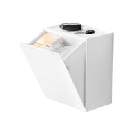 Kuuleyn Holder Dispenser Organizers Wall Mounted Storage Box Flip Lid Design Space Saving Large Capacity Wall Mounted Storage Organizer Box for Cotton Swab Floss Tissue (White)