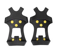Kuuleyn Ice Cleat Spikes,Crampons AntiSlip,10 Steel Studs Walk Traction Snow Grips Cleats TPE Alloy Lightweight Foldable Storage Bag Non Slip Wear Multi Tooth (L)