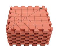 Kuuleyn Knitting Blocking Mat,Brick Red Interlocking Foam Board, Customizable Size Crochet Project Tool Precise Grid Lines Reusable DIY Craft Supplies 9 Pcs Set Portable Shaping