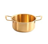 Kuuleyn Korean Ramen Cooking Pot,Instant Noodle Pan,Ramen Noodle Pot with Handles,Golden Korean Cooking Pan,Easy to Clean Kitchen Cookware for Induction Gas Stove Soup