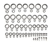 Kuuleyn Line Guide, 49 In 1 Repair Kit, Steel Ceramic Wear Resistant Replacement Parts for Angler Fisherman Compact Portable Rock Casting Rod Top Tip Tackle Accessory