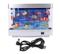 Kuuleyn Mini Desk Decor Colorful Aquarium Fake Fish Tank Lamp Mini Decorative Tropical Fish Artificial Aquarium Night Light with Moving Fish for Kids Baby