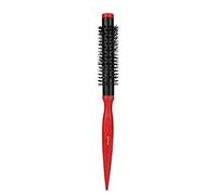 Kuuleyn Mini Round Curly Comb,Aluminum Tube Hair Brush,Barber Professional Hairstyling Tool Antistatic Nylon Solid Wood Handle Heat 220℃ Salon Portable Styling