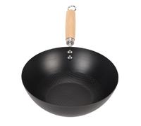 Kuuleyn Nonstick Carbon Steel Wok,Stir-Fry Pans Set, Chinese Round Bottom Wok Even Heating Thick Coated,Carbon Steel Cookware,Multifunctional Iron Pot with Convenient Handle for Home Cooking 24cm