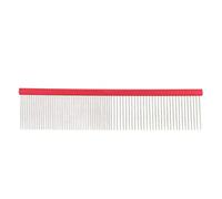 Kuuleyn Pet Steel Comb with 2 Different Densities, Professional Prevents Static Dog Grooming Comb with Rounded Ends for Long and Short Haired Breeds Green 13cm 5.1in (Red 16cm/6.3in)