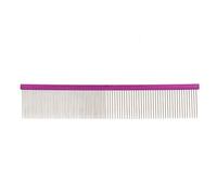 Kuuleyn Pet Steel Comb with 2 Different Densities, Professional Prevents Static Dog Grooming Comb with Rounded Ends for Long and Short Haired Breeds Green 13cm 5.1in (Purple 19cm/7.5in)