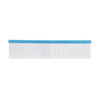 Kuuleyn Pet Steel Comb with 2 Different Densities, Professional Prevents Static Dog Grooming Comb with Rounded Ends for Long and Short Haired Breeds Green 13cm 5.1in (Blue 22cm/8.7in)