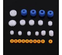 Kuuleyn Plastic Gear Kit, Spindle Gear Set, 26pcs Plastic Spindle Gear & Sleeve 2MM/2.3MM/3MM/3.17MM/4MM for Aircraft Car Model