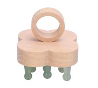 Kuuleyn Scalp Massager,Wooden Stone Ergonomic,Portable Four Leaf Clover Comb Polished Teeth Hair Care Tool Spa Relaxation Home Use Head Massager Beech Wood Stress Relief (Aventurina verde)