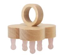 Kuuleyn Scalp Massager,Wooden Stone,Ergonomic Portable Four Leaf Clover Comb Polished Teeth Spa Relaxation Home Use Head Massager Beech Wood Stress Relief Stone Comb Teeth (Rosa)