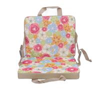Kuuleyn Seats With Back Support, Foldable Backpack Stool, Folding Stadium Seat for Bleacher Oxford Cloth Portable Stadium Chair Cushion with Back Support for Outdoor Campin (Flower)