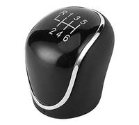 Kuuleyn Shift Knob, Plastic + Leather Black 6 Speed Great Hand Feeling Car Gear Shift Knob Handball Lever Accessory Fit for C-MAX/Focus/Grand C/Kuga