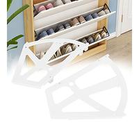 Kuuleyn Shoes Drawer Cabinet Hinges Home Plastic Hollowed Two Layers Shoe Cabinet Shelf Rack Holder Hinges Accessory Home Plastic Hollowed Two Layers Shoe Accessory(white)