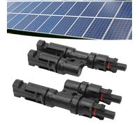 Kuuleyn Solar Branch Connectors,Y Solar Panel Connector,Branch Solar Panel Parallel Connectors,3 Way T Type 1 to 2 Connector for Parallel Connection Between Solar Panels IP67 Wate