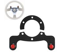 Kuuleyn Steering Wheel Buttons, Carbon Fiber External Horn Button Kits Steering Wheel Horn Button Carbon Fiber External Horn Button Kits for MOMO/OMP/Nardi/Sparco 6 Bolts Steering Wheel(Dual Button)