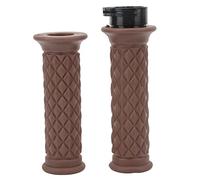 Kuuleyn Throttle Handle Grips, 1 Pair Motorcycle Handle Grip 25mm Left Right Universal Throttle Replacement for CBR600RR CBR1000RR (Brown)