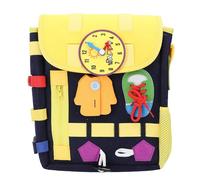 Kuuleyn Toddler Backpack,Felt Educational Learning Activity Sensory Bag with Buckles Large Capacity Travel Friendly Preschool Toy Developmental Skills Enhancer Daycare Accessory