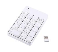 Kuuleyn USB Numpad, Number Pad, Wireless Numpad, Wireless Numeric Keypad, 2.4GHz Wireless USB Numeric Keypad Numpad Number 18 Keys Laptop PC New with Receiver for Notebook Users(White)