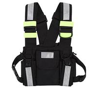 Kuuleyn Walkie-talkie Vest, Chest Harness Pack, Chest Harness Front Pack, Yellow Reflective TYT Radio Tactical Harness Front Pack Vest Chest Bag Pouch For Walkie Talkie