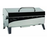Kuuma "Kuuma Premium Stainless Steel Mountable Charcoal Grill w/Inner Lid Liner by Camco -Compact Portable Size Perfect for Boats, Tailgating and More - Stow N Go 160"" (58110)", silver