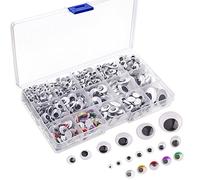 KUUQA 1200 Pieces Plastic Self-Adhesive Wobbly Googly Wiggle Eyes for DIY Craft Scrapbooking Accessories,Teddy Bear Doll Making Toys Eyes(Assorted Sizes)