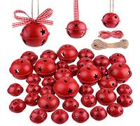KUUQA 36 Pcs Christmas Jingle Bells Craft Bells with Star for Christmas Party, Tree, Wreath Ornaments, Holiday DIY Decorations