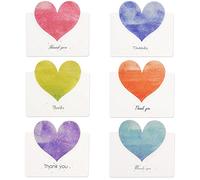 Kuuqa 36 Pieces Heart Thank You Cards Valentine's Greeting Gift Cards with 36 Envelopes and 36 Stickers for Thanksgiving Day Valentine's Day Mother's Day Holiday Greeting (6 Designs/Colour)