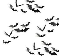 KUUQA Halloween Party Decoration Decal Wall Sticker DIY PVC 3D Decorative Bats 24 Pieces