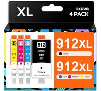 Kuva 912XL Ink Cartridges Compatible with HP 912 912XL Ink Cartridges Multipack for HP OfficeJet 8010 8012 8014 8015 8017 OfficeJet Pro 8020 8024 8023 8025 (4-Pack, Black Cyan Magenta Yellow)