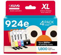 Kuva 924XL 924e with Chip Ink Cartridges Compatible with HP 924 924e | Compatible with HP Officejet Pro 8120 8122 8123 8125 8128 8130 8132 8133 8134 8135 (4-Pack, Black Cyan Magenta Yellow)
