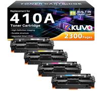 Kuva Compatible for CF410A Toner Cartridges Replacement for HP CF410A 410X CF410X for Color LaserJet Pro M477fdw M477fnw M477fdn M452nw M377dw M452dn M452dw M477dw (Black Cyan Magenta Yellow, 4-Pack)