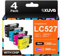 Kuva LC527 LC527XL Compatible with Brother LC527 LC-527 LC527VAL | Compatible with Brother MFC-J4550DW MFC-J4350DW Printer, 4 pack with Chip