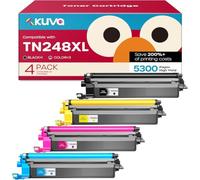 Kuva TN248XL TN248 Compatible with Brother TN-248C TN-248M TN-248Y TN-248BK | Compatible with Brother MFC-L3760CDW L8390CDW L3740CDWE DCP-L3520CDWE L3520CDW L3560CDW Printer (4 Pack)