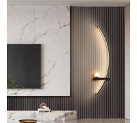 KUVAHECDH Modern Led Wall Light Sconce Metal Linear Wall Mounted Lamp Indoor Led Wall Sconce Lighting Circular Wall Light Lamp for Living Room Porch Hallway Bathroom Bedside/Right/85Cm